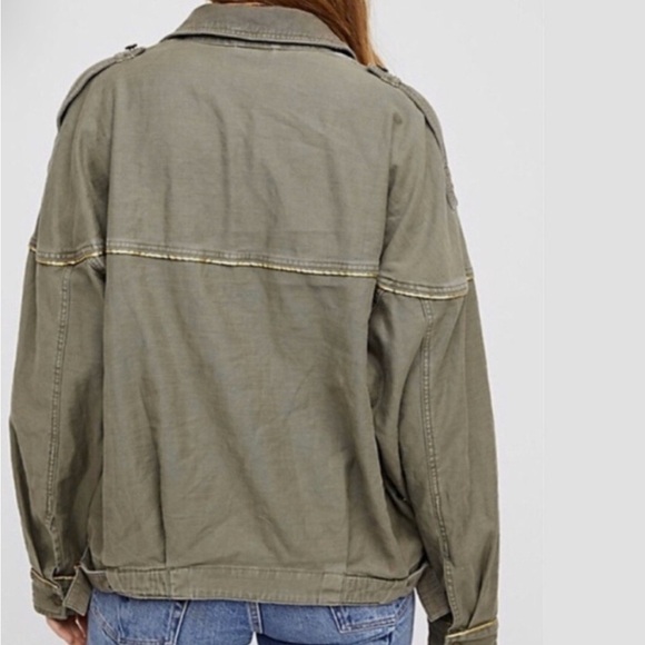Free People | Slouchy Military Jacket, Size L - Picture 3 of 10